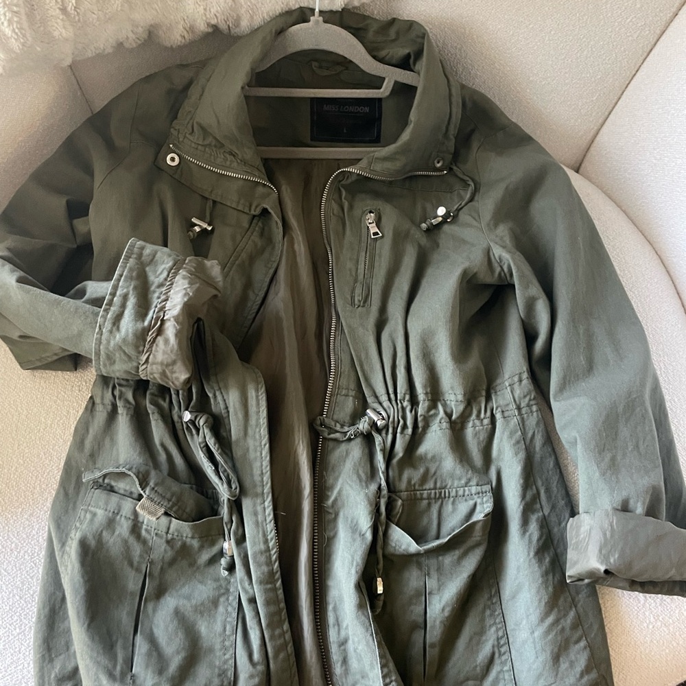Miss London Olive Utility Jacket